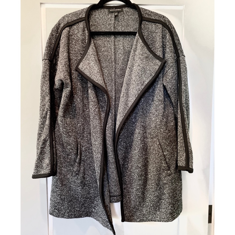 Open Front Charcoal Cardigan